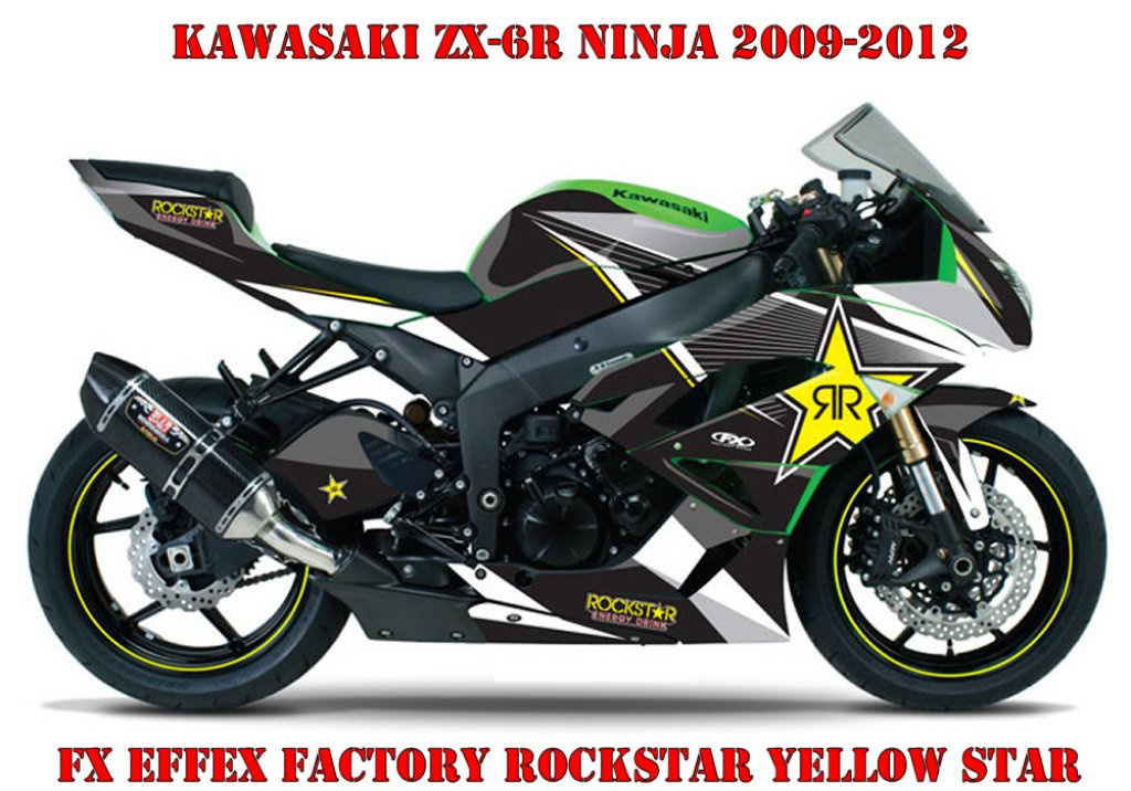 Beispiel Bild für die Farben, Rockstar Yellow Star für Kawasaki ZX-6R 2009-2012